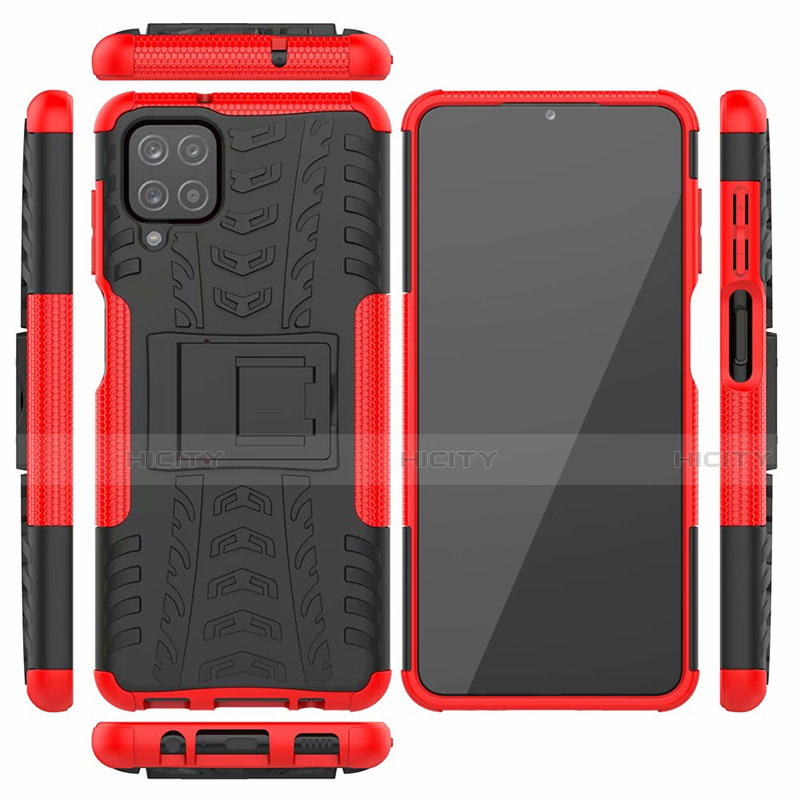 Funda Bumper Silicona y Plastico Mate Carcasa con Soporte para Samsung Galaxy A12