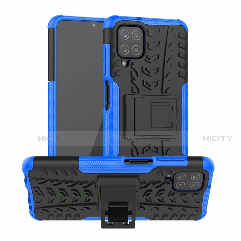 Funda Bumper Silicona y Plastico Mate Carcasa con Soporte para Samsung Galaxy A12