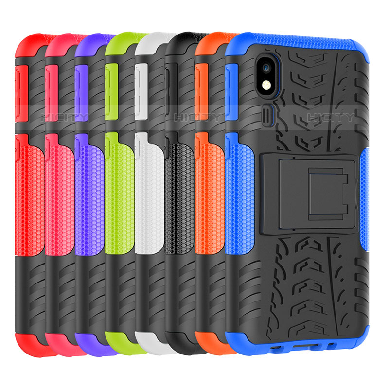 Funda Bumper Silicona y Plastico Mate Carcasa con Soporte para Samsung Galaxy A2 Core A260F A260G