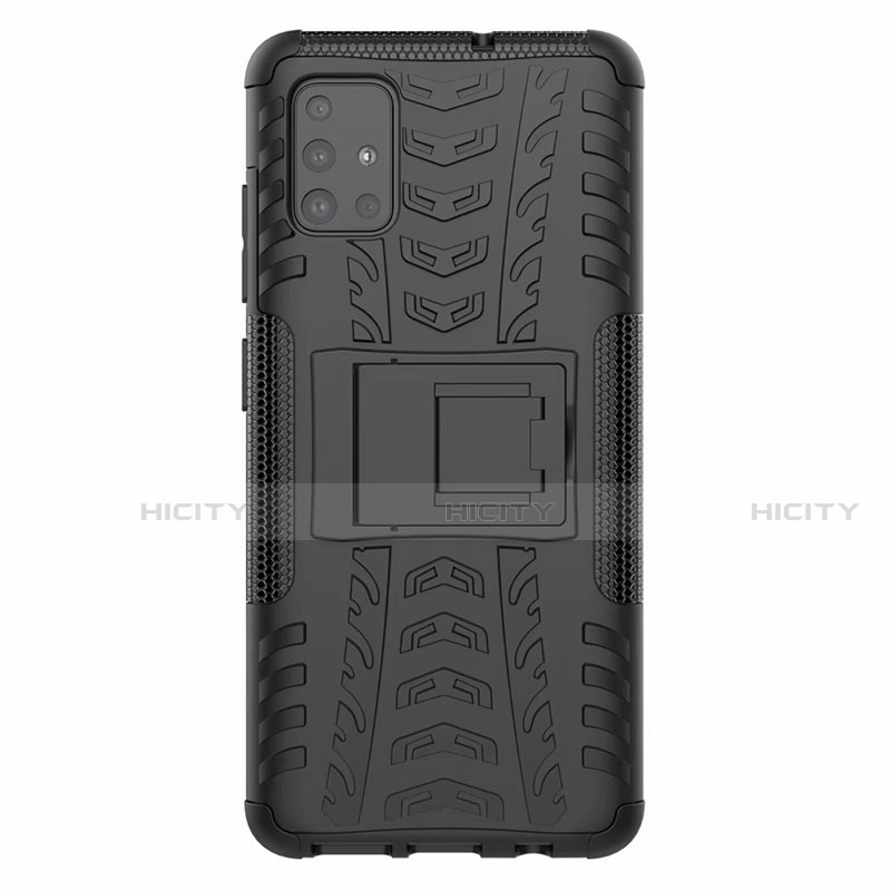 Funda Bumper Silicona y Plastico Mate Carcasa con Soporte para Samsung Galaxy A51 4G