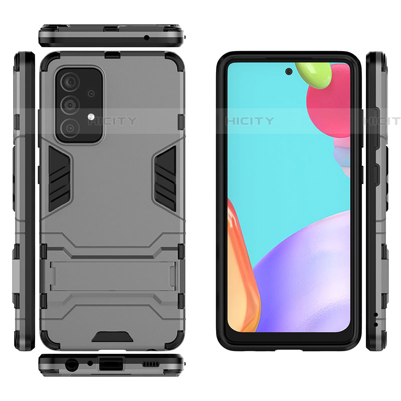 Funda Bumper Silicona y Plastico Mate Carcasa con Soporte para Samsung Galaxy A52 4G