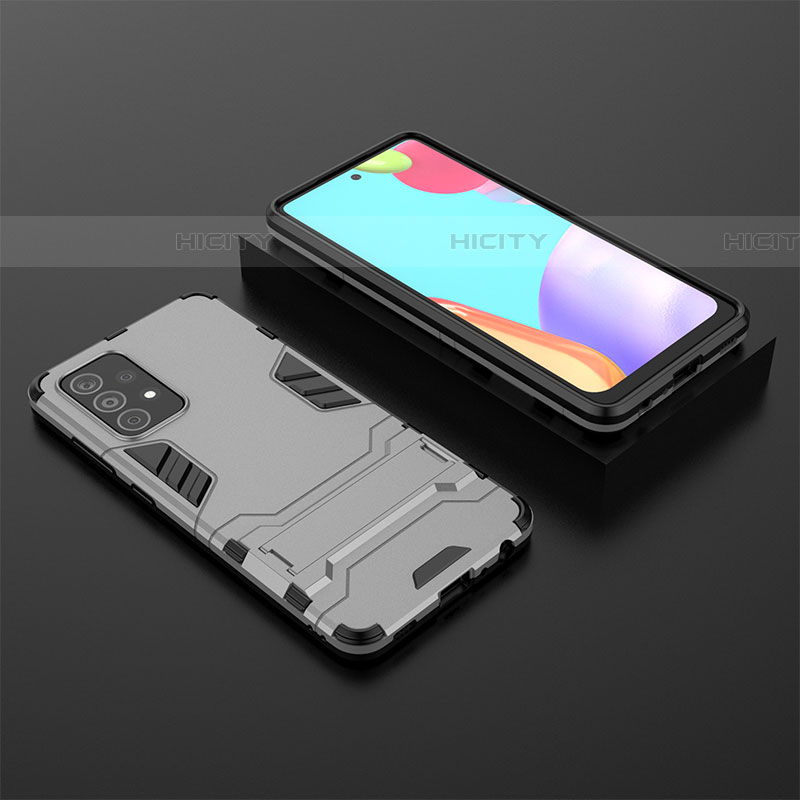 Funda Bumper Silicona y Plastico Mate Carcasa con Soporte para Samsung Galaxy A52 4G