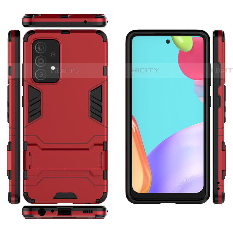 Funda Bumper Silicona y Plastico Mate Carcasa con Soporte para Samsung Galaxy A52 4G