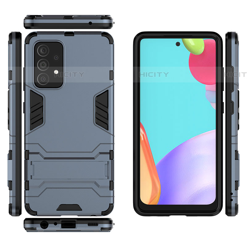 Funda Bumper Silicona y Plastico Mate Carcasa con Soporte para Samsung Galaxy A52 4G