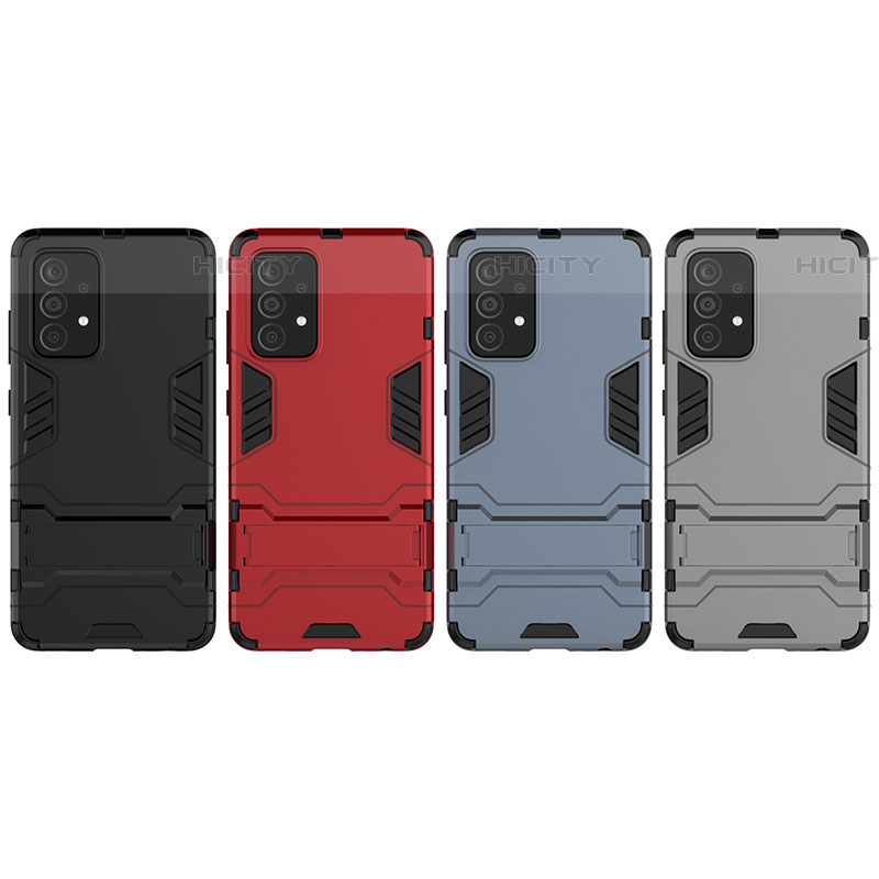 Funda Bumper Silicona y Plastico Mate Carcasa con Soporte para Samsung Galaxy A52 5G