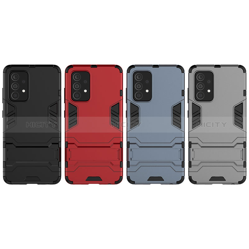 Funda Bumper Silicona y Plastico Mate Carcasa con Soporte para Samsung Galaxy A52s 5G