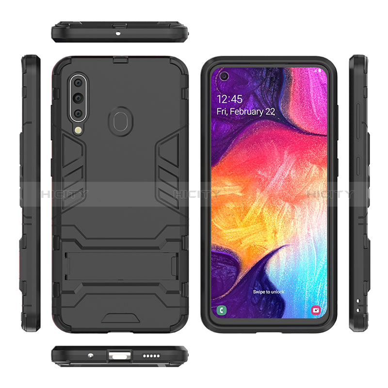 Funda Bumper Silicona y Plastico Mate Carcasa con Soporte para Samsung Galaxy A60