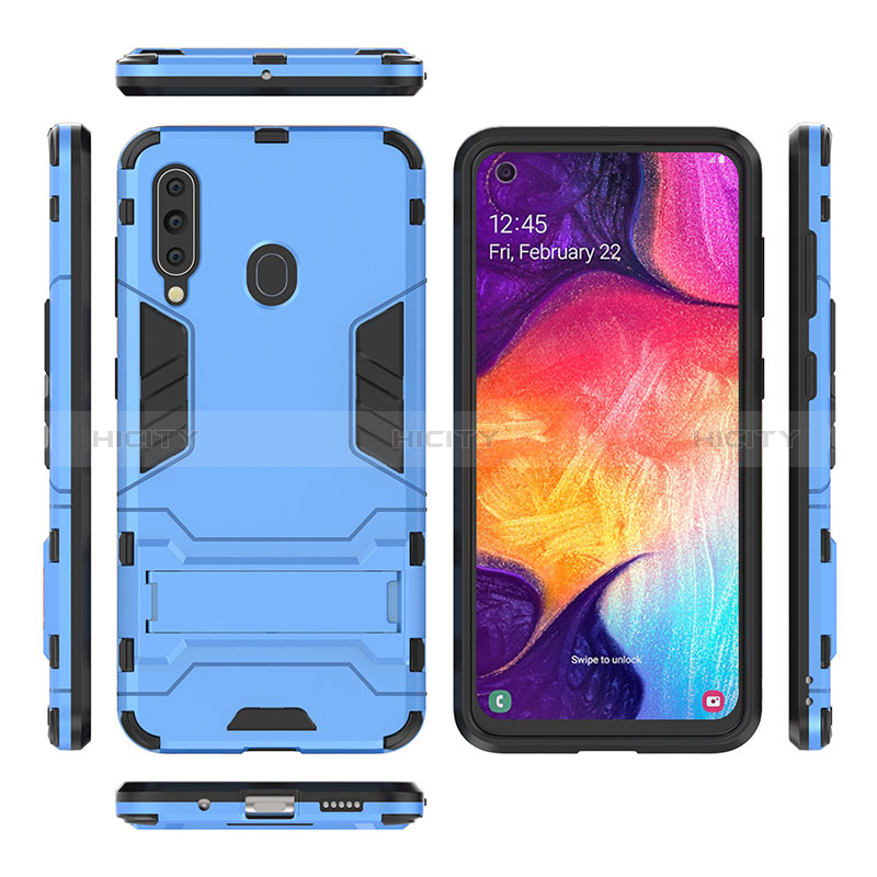 Funda Bumper Silicona y Plastico Mate Carcasa con Soporte para Samsung Galaxy A60