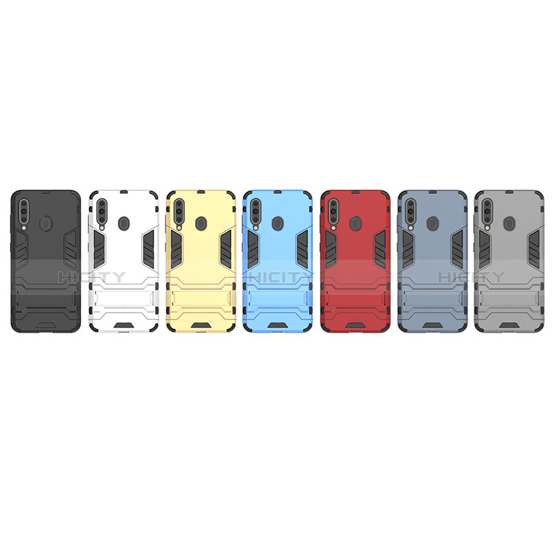 Funda Bumper Silicona y Plastico Mate Carcasa con Soporte para Samsung Galaxy A60