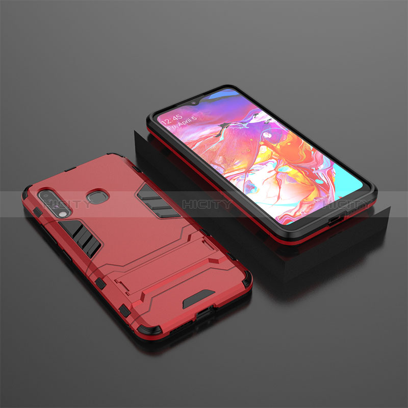 Funda Bumper Silicona y Plastico Mate Carcasa con Soporte para Samsung Galaxy A70E