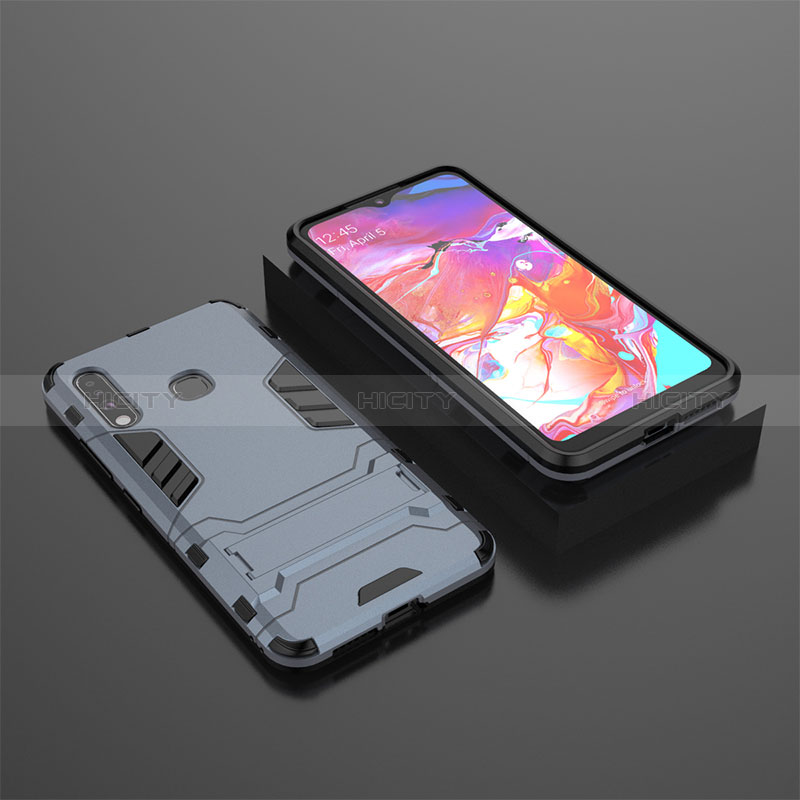 Funda Bumper Silicona y Plastico Mate Carcasa con Soporte para Samsung Galaxy A70E