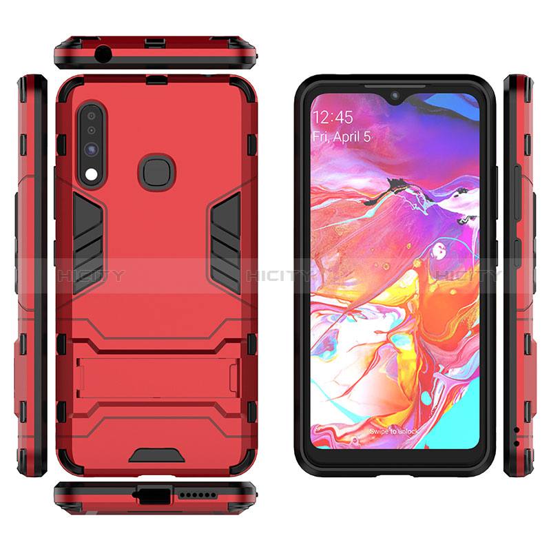 Funda Bumper Silicona y Plastico Mate Carcasa con Soporte para Samsung Galaxy A70E