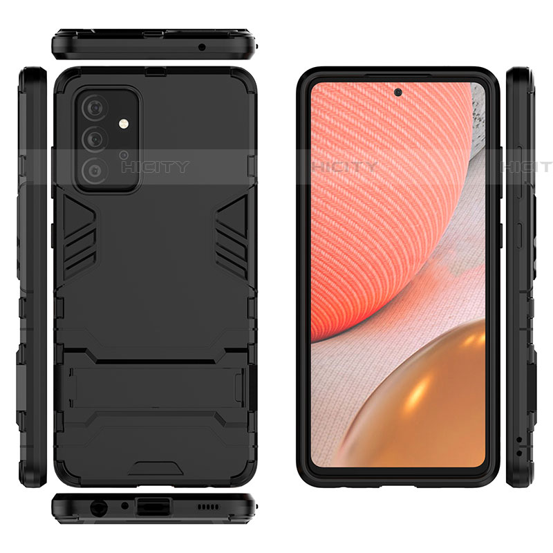 Funda Bumper Silicona y Plastico Mate Carcasa con Soporte para Samsung Galaxy A72 4G