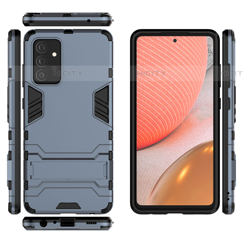 Funda Bumper Silicona y Plastico Mate Carcasa con Soporte para Samsung Galaxy A72 5G