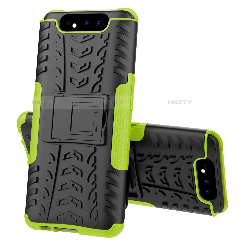 Funda Bumper Silicona y Plastico Mate Carcasa con Soporte para Samsung Galaxy A80