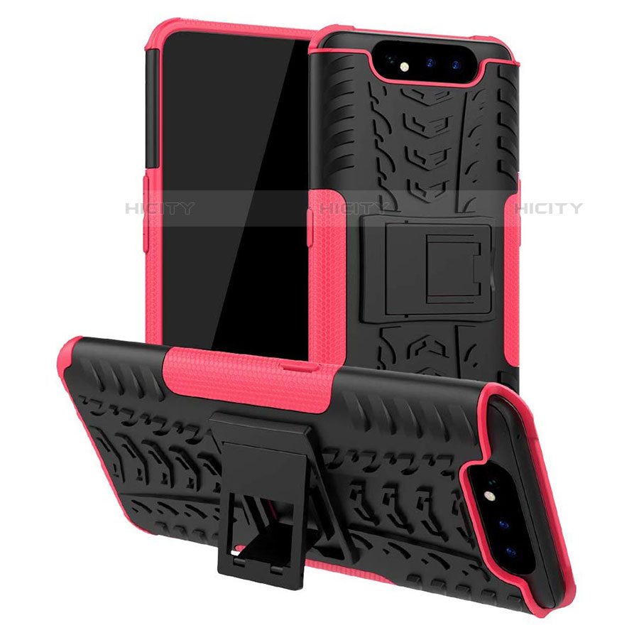 Funda Bumper Silicona y Plastico Mate Carcasa con Soporte para Samsung Galaxy A90 4G