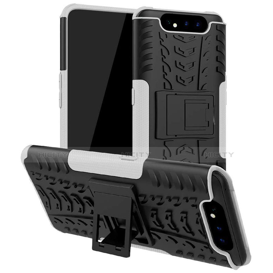 Funda Bumper Silicona y Plastico Mate Carcasa con Soporte para Samsung Galaxy A90 4G