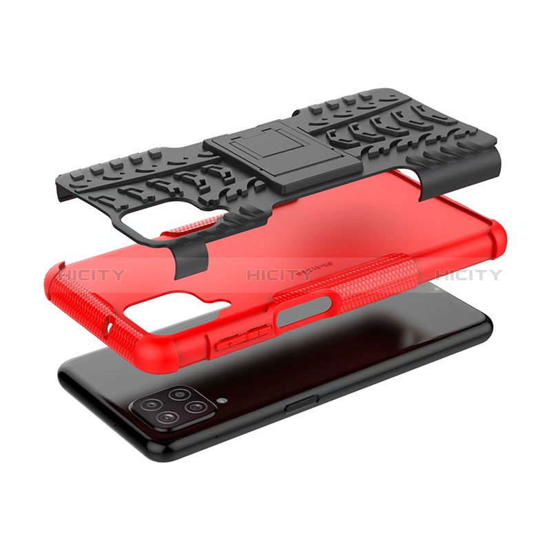 Funda Bumper Silicona y Plastico Mate Carcasa con Soporte para Samsung Galaxy F12