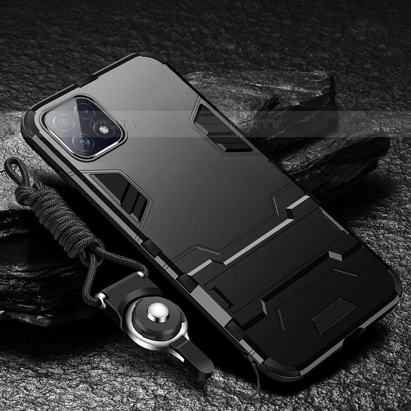 Funda Bumper Silicona y Plastico Mate Carcasa con Soporte para Samsung Galaxy F42 5G