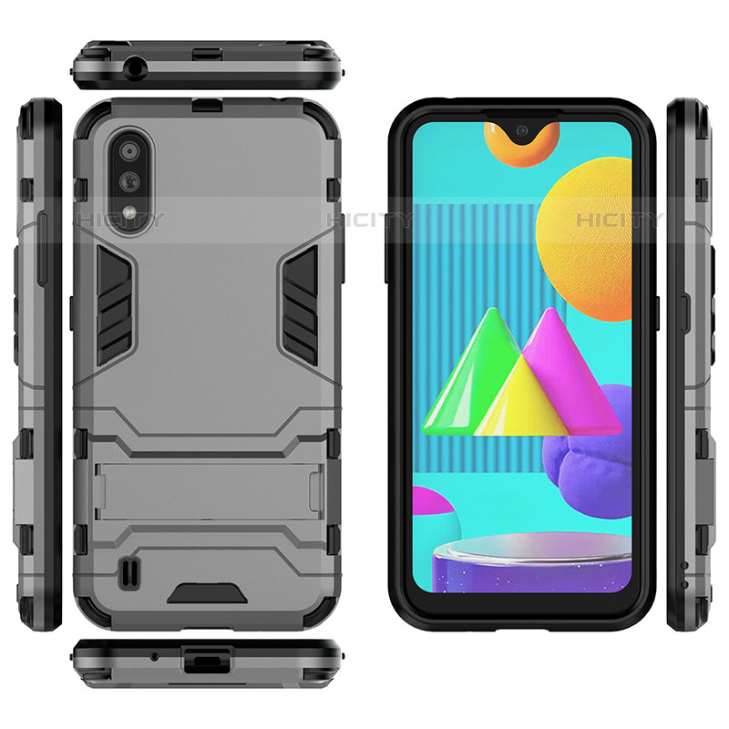 Funda Bumper Silicona y Plastico Mate Carcasa con Soporte para Samsung Galaxy M01