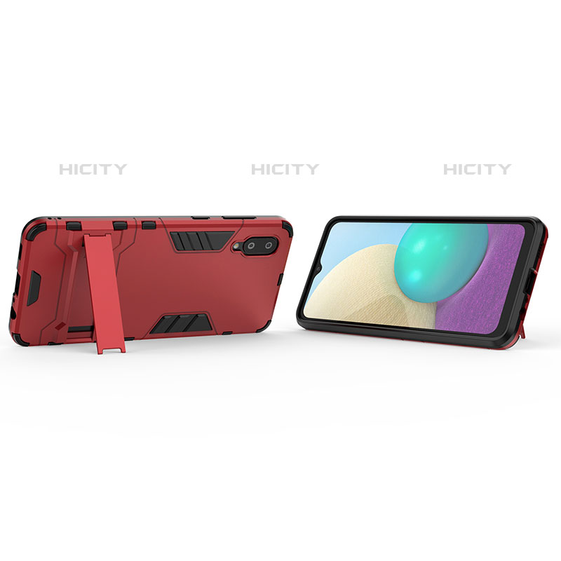 Funda Bumper Silicona y Plastico Mate Carcasa con Soporte para Samsung Galaxy M02