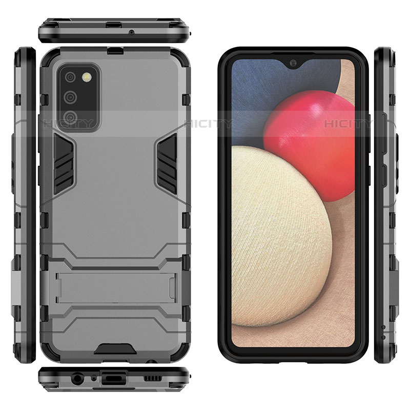 Funda Bumper Silicona y Plastico Mate Carcasa con Soporte para Samsung Galaxy M02s