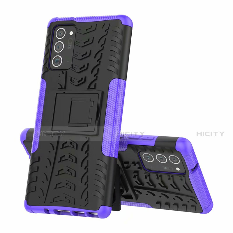 Funda Bumper Silicona y Plastico Mate Carcasa con Soporte para Samsung Galaxy Note 20 Plus 5G