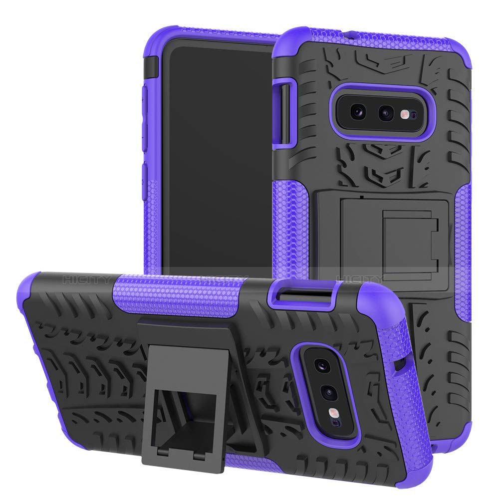 Funda Bumper Silicona y Plastico Mate Carcasa con Soporte para Samsung Galaxy S10e