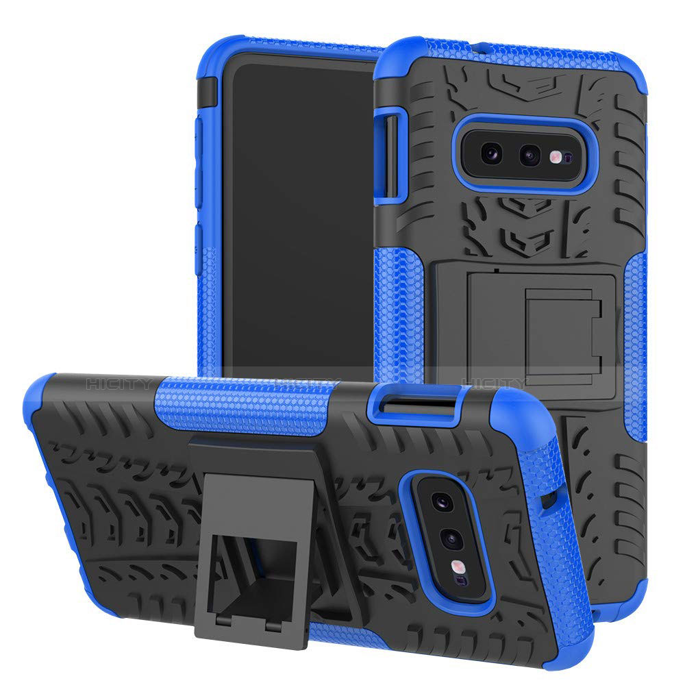 Funda Bumper Silicona y Plastico Mate Carcasa con Soporte para Samsung Galaxy S10e