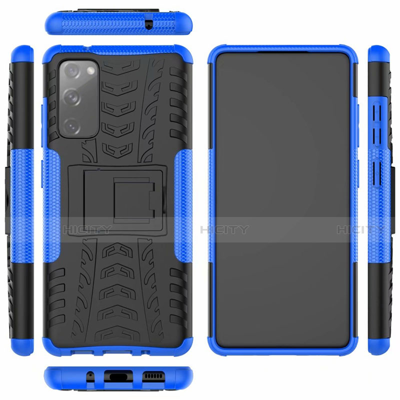 Funda Bumper Silicona y Plastico Mate Carcasa con Soporte para Samsung Galaxy S20 FE 4G