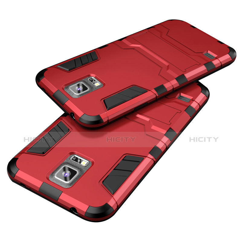 Funda Bumper Silicona y Plastico Mate Carcasa con Soporte para Samsung Galaxy S5 G900F G903F