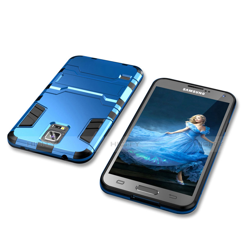 Funda Bumper Silicona y Plastico Mate Carcasa con Soporte para Samsung Galaxy S5 G900F G903F