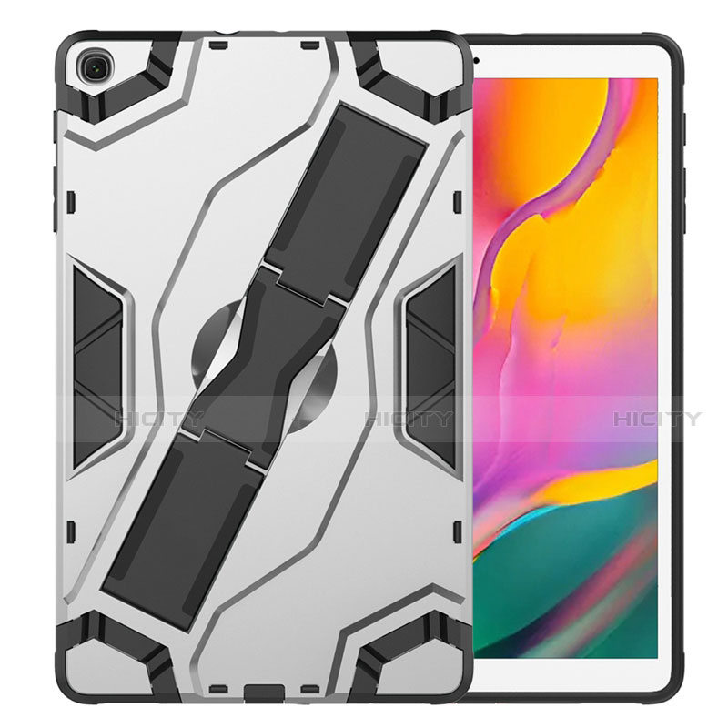 Funda Bumper Silicona y Plastico Mate Carcasa con Soporte para Samsung Galaxy Tab S5e 4G 10.5 SM-T725 Plata