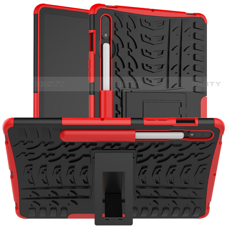 Funda Bumper Silicona y Plastico Mate Carcasa con Soporte para Samsung Galaxy Tab S7 4G 11 SM-T875