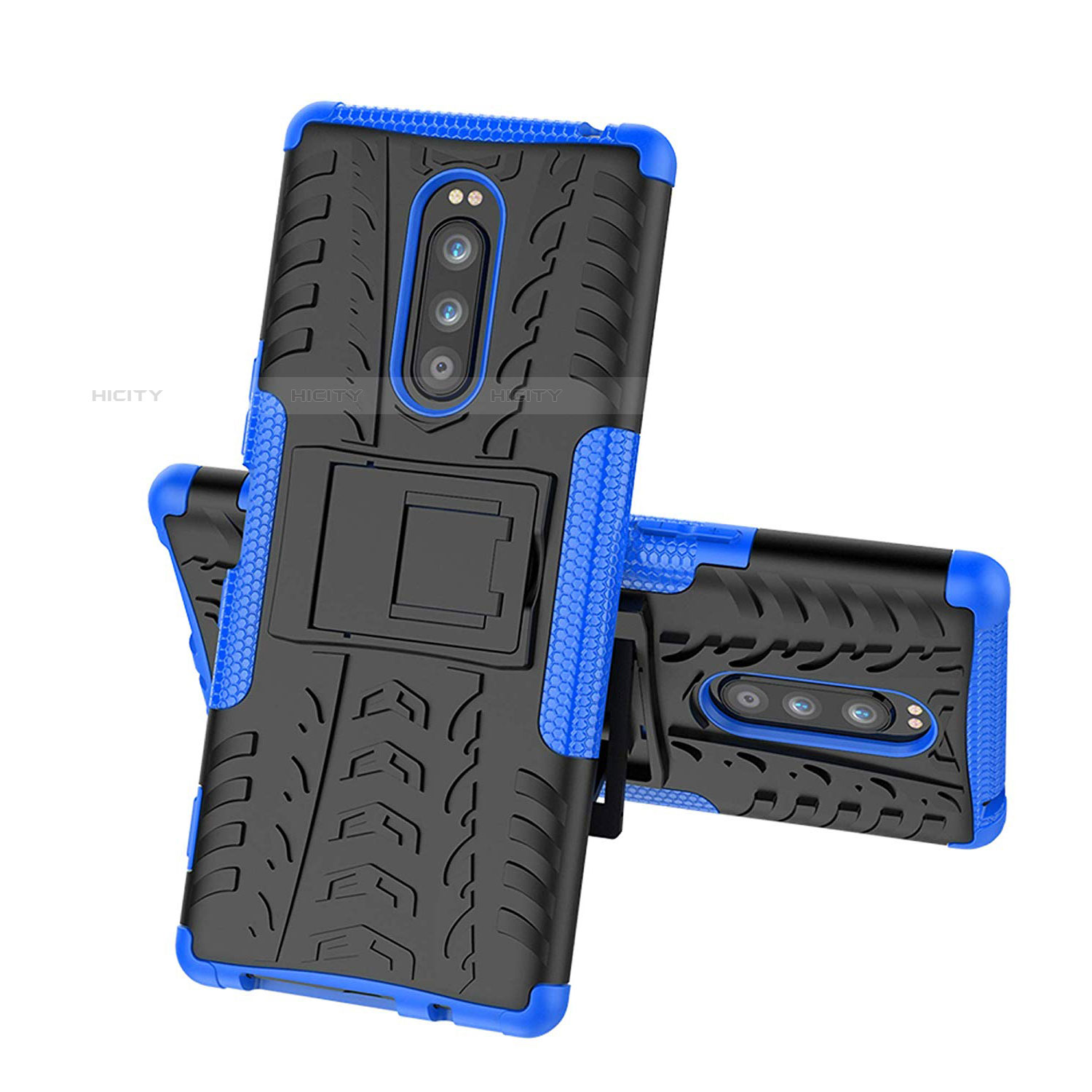 Funda Bumper Silicona y Plastico Mate Carcasa con Soporte para Sony Xperia 1