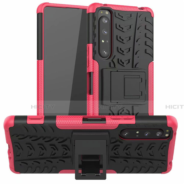 Funda Bumper Silicona y Plastico Mate Carcasa con Soporte para Sony Xperia 1 II