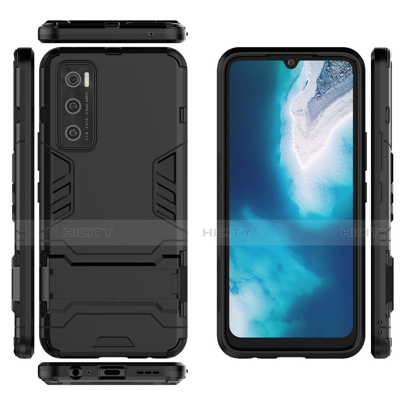 Funda Bumper Silicona y Plastico Mate Carcasa con Soporte para Vivo V20 SE