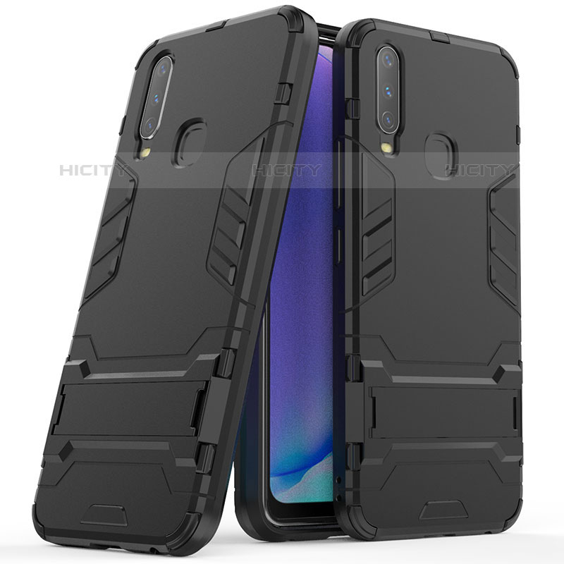 Funda Bumper Silicona y Plastico Mate Carcasa con Soporte para Vivo Y12