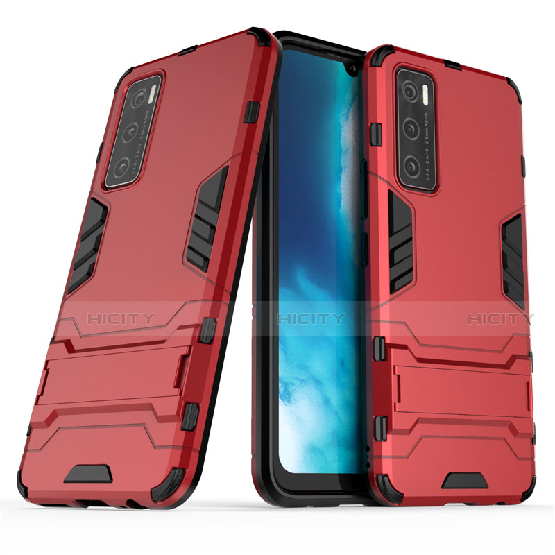 Funda Bumper Silicona y Plastico Mate Carcasa con Soporte para Vivo Y70 (2020)