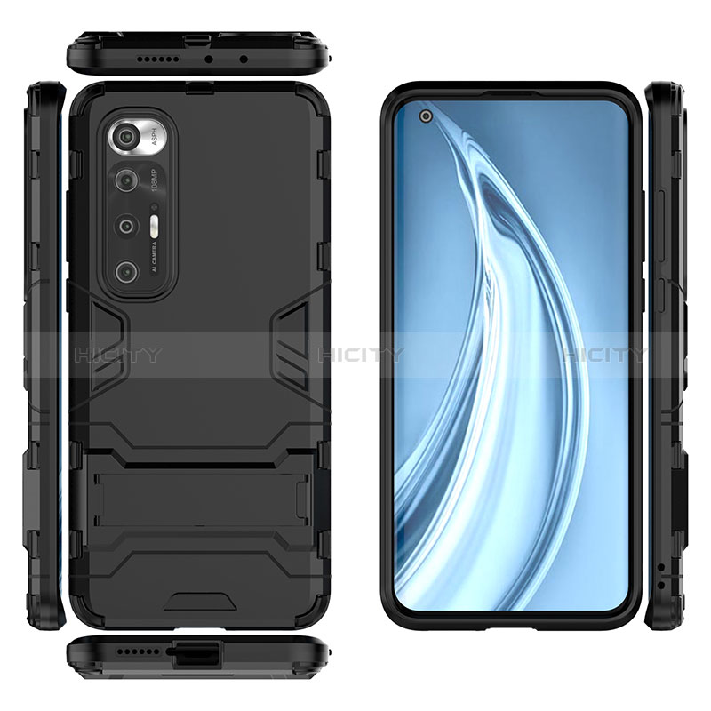 Funda Bumper Silicona y Plastico Mate Carcasa con Soporte para Xiaomi Mi 10S 5G