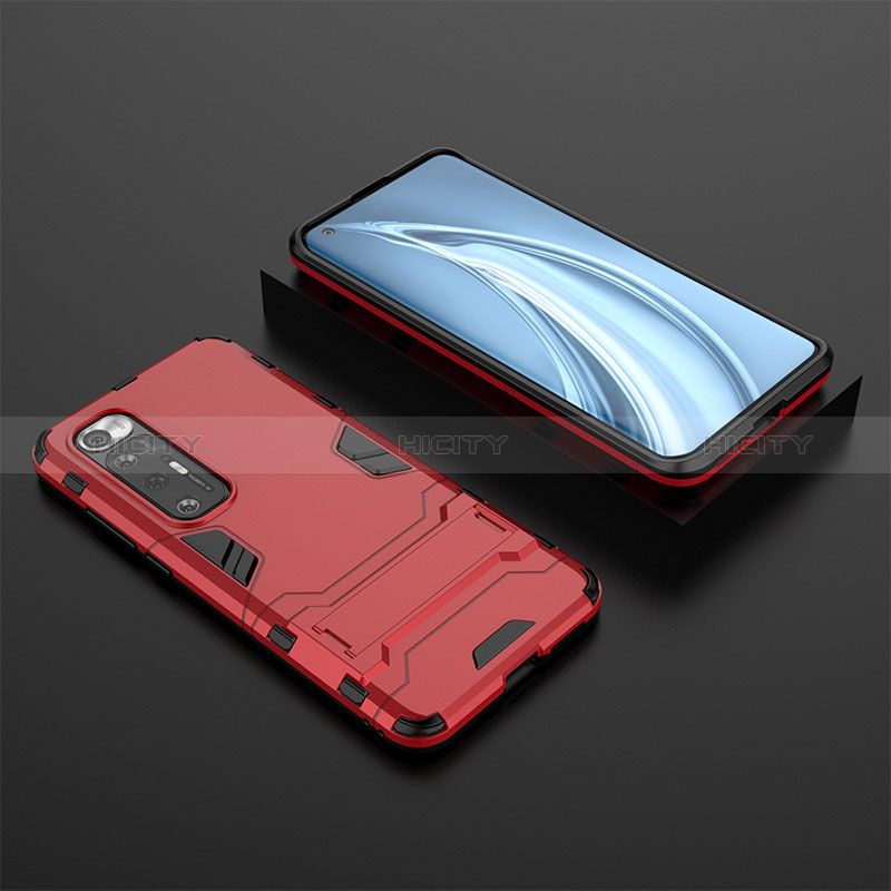 Funda Bumper Silicona y Plastico Mate Carcasa con Soporte para Xiaomi Mi 10S 5G