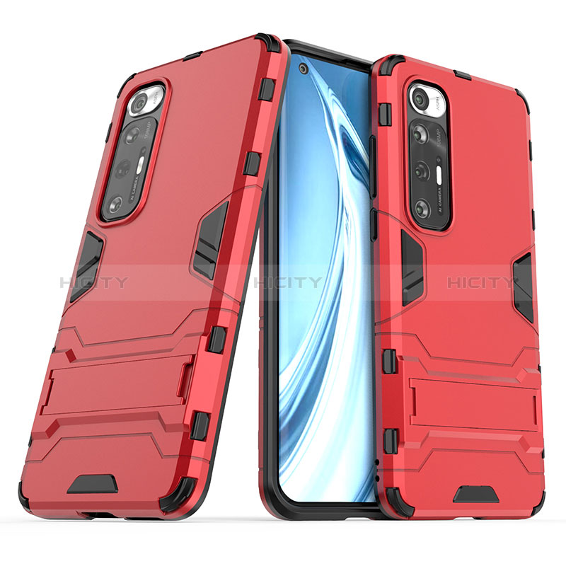 Funda Bumper Silicona y Plastico Mate Carcasa con Soporte para Xiaomi Mi 10S 5G