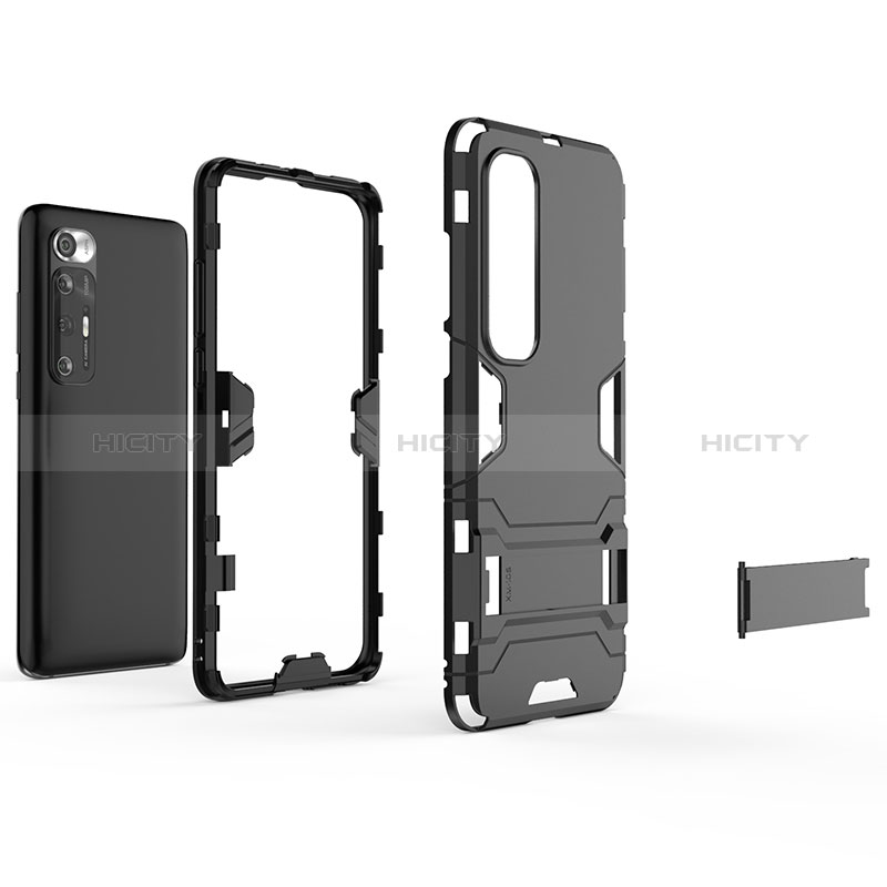 Funda Bumper Silicona y Plastico Mate Carcasa con Soporte para Xiaomi Mi 10S 5G