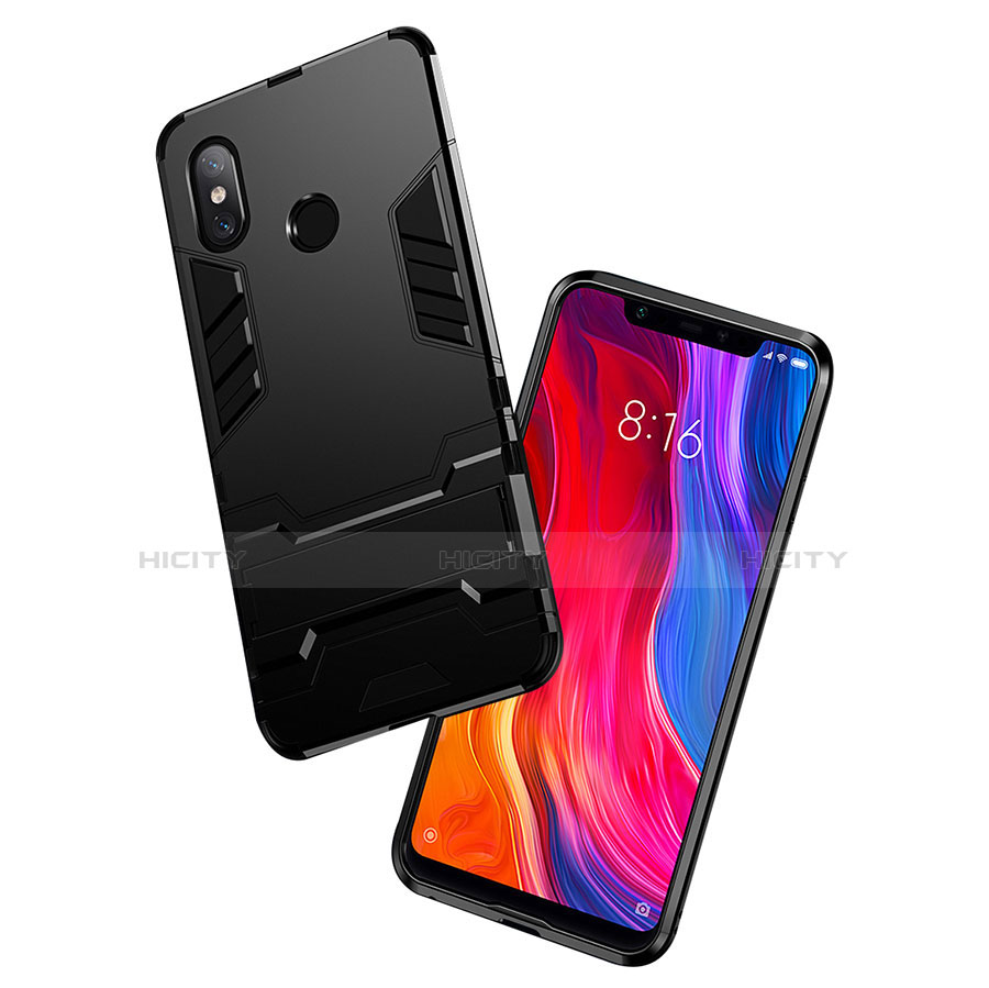 Funda Bumper Silicona y Plastico Mate Carcasa con Soporte para Xiaomi Mi 8