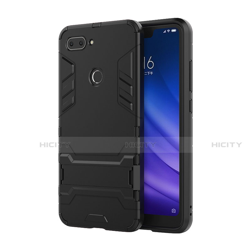 Funda Bumper Silicona y Plastico Mate Carcasa con Soporte para Xiaomi Mi 8 Lite