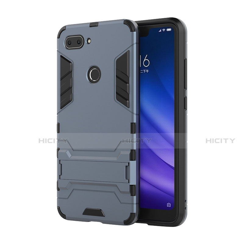 Funda Bumper Silicona y Plastico Mate Carcasa con Soporte para Xiaomi Mi 8 Lite