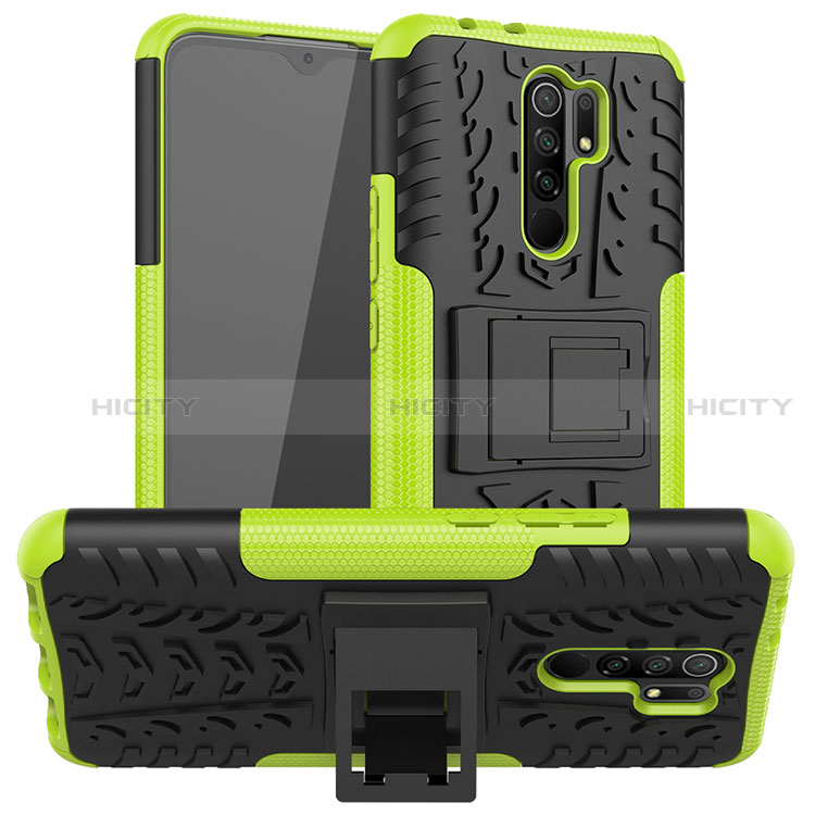 Funda Bumper Silicona y Plastico Mate Carcasa con Soporte para Xiaomi Poco M2