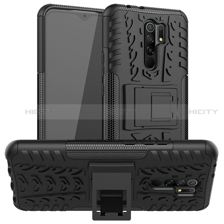 Funda Bumper Silicona y Plastico Mate Carcasa con Soporte para Xiaomi Poco M2