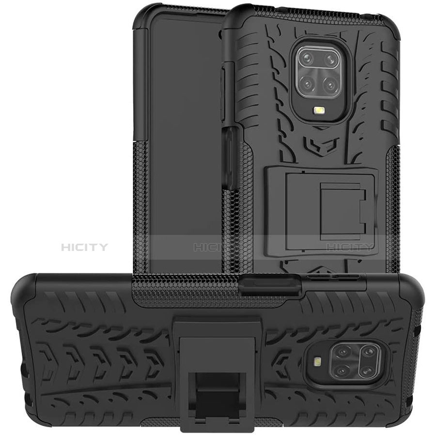 Funda Bumper Silicona y Plastico Mate Carcasa con Soporte para Xiaomi Poco M2 Pro