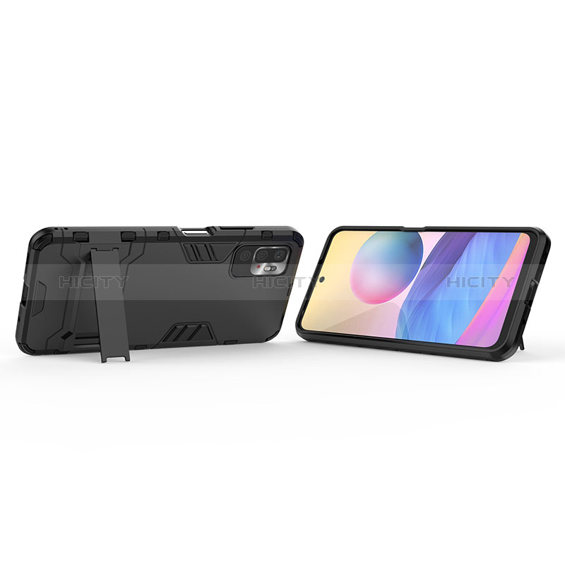 Funda Bumper Silicona y Plastico Mate Carcasa con Soporte para Xiaomi POCO M3 Pro 5G